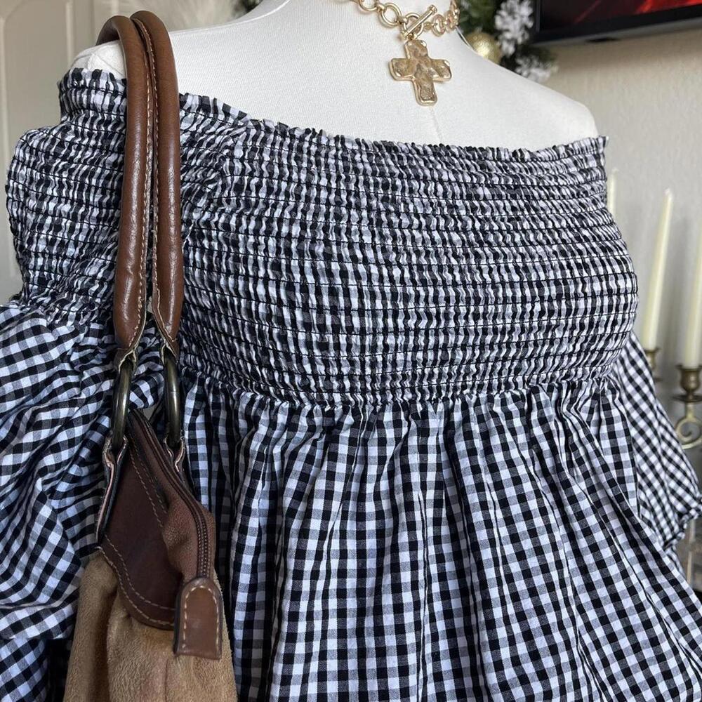 Gingham Ruffle Blouse - Picture 4 of 4